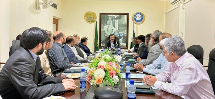 SAPM Haroon Akhtar Khan during his visit to the Engineering Development Board, emphasizing digital transformation and transparency in institutional reforms in federal capital