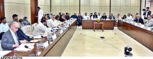 Senator Faisal Saleem Rehman, Chairman Senate Standing Committee on Interior presiding over a meeting of the committee at Parliament House.