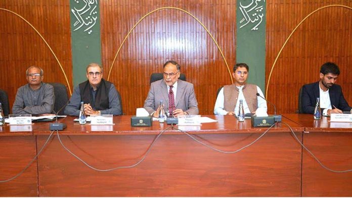 Minister for Planning Ahsan Iqbal, chairing a high-level meeting to review the implementation and finalization of the sectoral action plan based on the Chinese Experts' Report