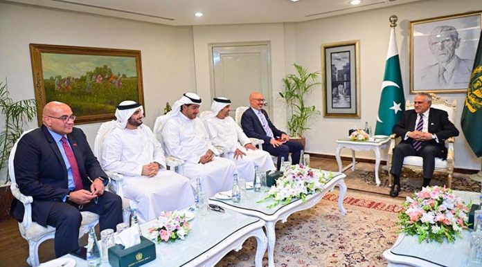 Deputy Prime Minister and Foreign Minister, Senator Mohammad Ishaq Dar, received a delegation from Etisalat Group, UAE, led by the Group CEO Hatem Dowidar