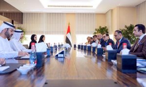 A high-level Government of Pakistan delegation, led by Bilal Azhar Kayani, Minister of State for Finance and Railways and Head of the Prime Minister's Delivery Unit held a bilateral meeting with H.E. Mohamed bin Hadi Al Hussaini, UAE Minister of State for Financial Affairs