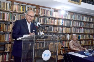 Federal Banking Ombudsman Sirajuddin Aziz addresses the members of The Pakistan Institute of International Affairs (PIIA) on China's Transformation Lesson for Developing Countries
