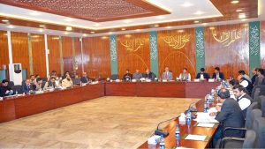 Minister for Planning Ahsan Iqbal, chairing a high-level meeting to review the implementation and finalization of the sectoral action plan based on the Chinese Experts' Report