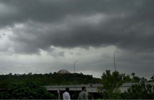 Dark clouds hover over the sky in the Federal Capital, signaling an approaching spell of rain.