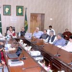 Minister of State for Planning and Development Chaudhry Armaghan Subhani attends a meeting of the Clean Punjab Program along with DC Saba Asghar Ali and Senior Vice President PML-N Punjab, Muhammad Manshaullah Butt