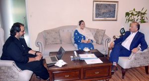 Federal Minister for Climate Change and Environmental Coordination, Dr. Musadik Malik, met with Parliamentary Secretary for the Ministry of Defense, Ms. Zeb Jaffer, along with several emerging green startups working on clean energy and carbon credits.