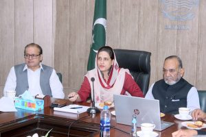 Minister of State for Planning and Development Chaudhry Armaghan Subhani attends a meeting of the Clean Punjab Program along with DC Saba Asghar Ali and Senior Vice President PML-N Punjab, Muhammad Manshaullah Butt