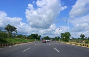 Thick cumulus clouds create a eye catching scene as they hover over Constitution Avenue and Srinagar Highway in the federal capital