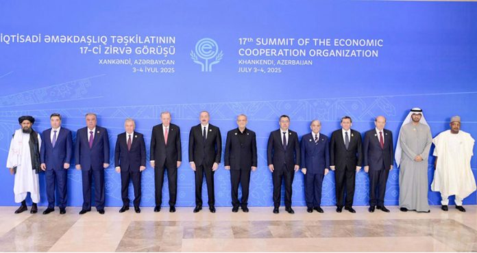 Prime Minister Muhammad Shehbaz Sharif in family photo of the 17th ECO Summit