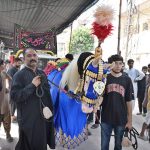 Mourners attending procession of 9th Muhrramul Harram at Latifabad