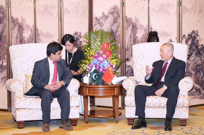 Minister for National Heritage & Culture Huzaifa Rehman meeting with Chinese Minister of Culture & Tourism Gao Zheng. Discussion focused on cultural cooperation, tourism, and restoration of heritage sites