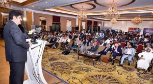 Sindh Chief Minister Syed Murad Ali Shah Delivers an address at the Sindh's Energy Diversity Conference held at a local hotel