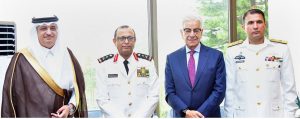 H.E Vice Admiral Mohammed Bin Abdul Rahman Al Ghuraybi, Chief of the Naval Staff-Royal Saudi Naval Forces called on Minister for Defence, Khawaja Muhammad Asif.