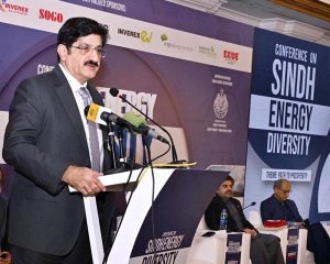 Sindh Chief Minister Syed Murad Ali Shah Delivers an address at the Sindh's Energy Diversity Conference held at a local hotel