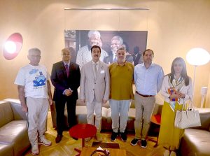 Chairman Senate Syed Yousaf Raza Gillani along with Dostain Khan Domki, MNA Ghulam Ali Talpur, and MNA Asfand yar Bhindara were received by the Ambassador of Pakistan to UN Geneva.