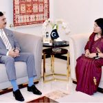 Chairman Senate, Syed Yousuf Raza Gilani, meets with the Ambassador of Nepal to Pakistan, H.E. Ms. Rita Dhital, in Federal Capital