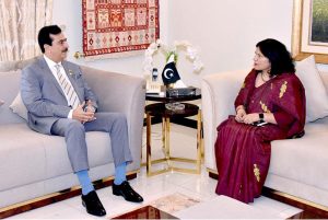 Chairman Senate, Syed Yousuf Raza Gilani, meets with the Ambassador of Nepal to Pakistan, H.E. Ms. Rita Dhital, in Federal Capital