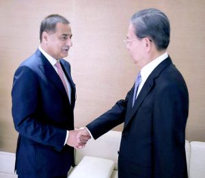 Speaker National Assembly Sardar Ayaz Sadiq met with Chairman of the Standing Committee of China's National People's Congress Mr. Zhao Leji on the sidelines of the 6th World Conference of Speakers of Parliament being held in Geneva.