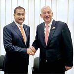 Speaker National Assembly Sardar Ayaz Sadiq meets with Speaker of the House of Common UK Sir Lindsay Hoyle on the sidelines of 6th World Speakers Conference
