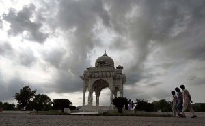 Dark clouds hovering over F-9 Park after rain that experienced in the city