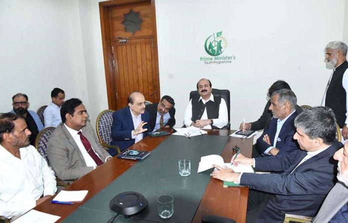 Chairman Prime Minister's Youth Programme, Rana Mashhood Ahmed Khan presides a meeting on First National Youth Games at Prime Minister's Office
