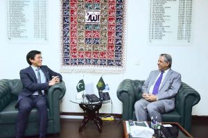 Federal Minister for Law and Justice, Senator Azam Nazeer Tarar, meets with the Ambassador of Thailand to Pakistan, Rongvudhi Virabutr.