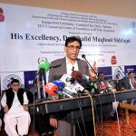 Federal minister for federal education & professional training addressing during inauguration ceremony launch of china – Pakistan TEVT industrial center of excellence at HITMS