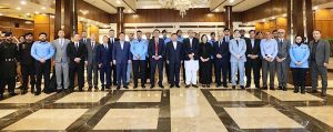 Federal Minister for Interior Mohsin Naqvi in a group photo with high-level delegation of Beijing Police.