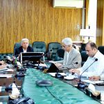 Federal Minister for National Food Security and Research, Rana Tanveer Hussain, chairing a high-level meeting with Pakistan Sugar Mills Association and stakeholders from all provinces to review sugar supply and stock monitoring.