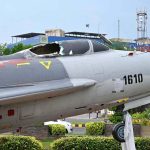 A module of fighter jet is damaged installed at China Chowk Lawrence Road