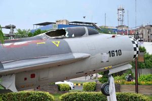 A module of fighter jet is damaged installed at China Chowk Lawrence Road