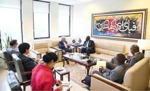 Federal Minister for National Food Security & Research, Rana Tanveer Hussain, in a meeting with Lt. Gen. (Rtd.) Peter Mbogo Njiru, High Commissioner of Kenya to Pakistan, to discuss agricultural and trade cooperation