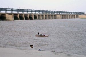 A view of River Indus after the recent monsoon rains the level increases day by day at Jamshoro