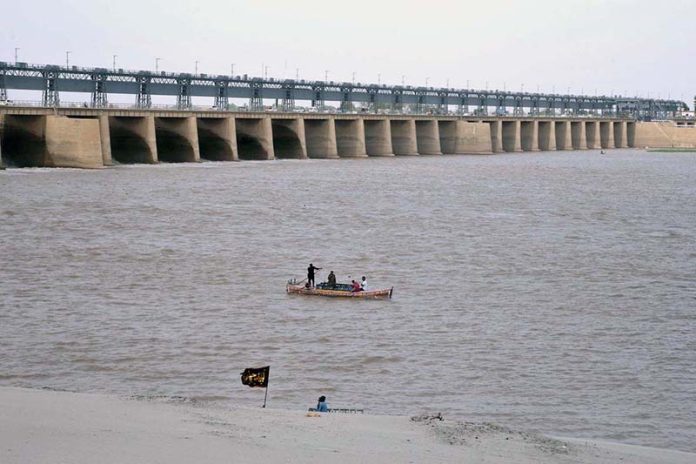A view of River Indus after the recent monsoon rains the level increases day by day at Jamshoro