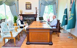 Former Federal Minister Khawaja Saad Rafiq calls on Prime Minister Muhammad Shehbaz Sharif