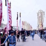The main procession of 8th Muharram-ul-Haram passes through M.A. Jinnah Road