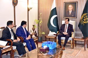 Chairman Senate, Syed Yousuf Raza Gilani, in a meeting with Mr. Ek Nath Dhakal, Secretary General of the Inter-Parliamentary Speakers’ Conference (ISC), at Parliament House.