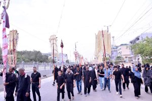 The main procession of 8th Muharram-ul-Haram passes through M.A. Jinnah Road