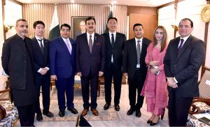 Chairman Senate, Syed Yousuf Raza Gilani, in a meeting with Mr. Ek Nath Dhakal, Secretary General of the Inter-Parliamentary Speakers’ Conference (ISC), at Parliament House.