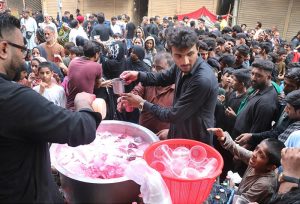 The main procession of 8th Muharram-ul-Haram passes through M.A. Jinnah Road