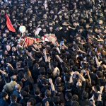 A large number of mourners attending the main procession of 9th Muharram-ul-Haram at Nisaar Haveli. Muharramul Harram known as the first month of the Islamic calendar and the mourning month in remembrance of the martyrdom (Shahadat) of Hazrat Imam Hussain (AS), the grandson of the Holy Prophet Mohammad (SAWW)