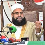 Chairman Ulema Council, Hafiz Tahir Mehmood Ashrafi, addresses a press conference at Lahore Press Club