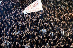 A large number of mourners attending the main procession of 9th Muharram-ul-Haram at Nisaar Haveli. Muharramul Harram known as the first month of the Islamic calendar and the mourning month in remembrance of the martyrdom (Shahadat) of Hazrat Imam Hussain (AS), the grandson of the Holy Prophet Mohammad (SAWW)