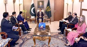 Chairman Senate, Syed Yousuf Raza Gilani, in a meeting with Mr. Ek Nath Dhakal, Secretary General of the Inter-Parliamentary Speakers’ Conference (ISC), at Parliament House.