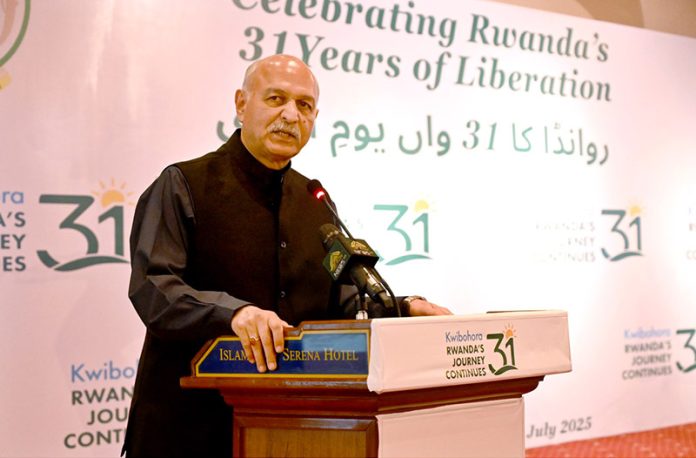 Chairman of Pakistan-China Institute & Pakistan-Africa Institute for Development and Research (PAIDAR), Senator Mushahid Hussain Syed addresses the event Celebrating Rwanda’s 31 Years of Liberation at Rwanda High Commission