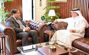 Chairman Capital Development Authority (CDA) and Chief Commissioner Islamabad, Muhammad Ali Randhawa in a meeting with the Ambassador of the Kingdom of Saudi Arabia to Pakistan, Nawaf bin Said Ahmed Al-Malki at CDA Headquarters
