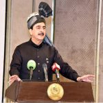 Chairman Senate Syed Yousuf Raza Gilani addresses members of the Tribal Jirga from the merged districts (formerly FATA), led by Khyber Pakhtunkhwa Governor Faisal Karim Kundi, at Parliament House in the Federal Capital