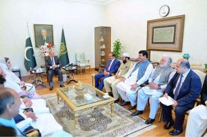 Samar Haroon Balour joins PMLN in a meeting with Prime Minister Muhammad Shehbaz Sharif