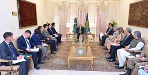 A high-level delegation from the Kyrgyz Republic, led by Edil Baisalov, Deputy Chairman of the Cabinet of Ministers, call on Prime Minister Muhammad Shehbaz Sharif.