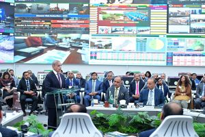 Prime Minister Muhammad Shehbaz Sharif addresses at National Emergencies Operations Centre.